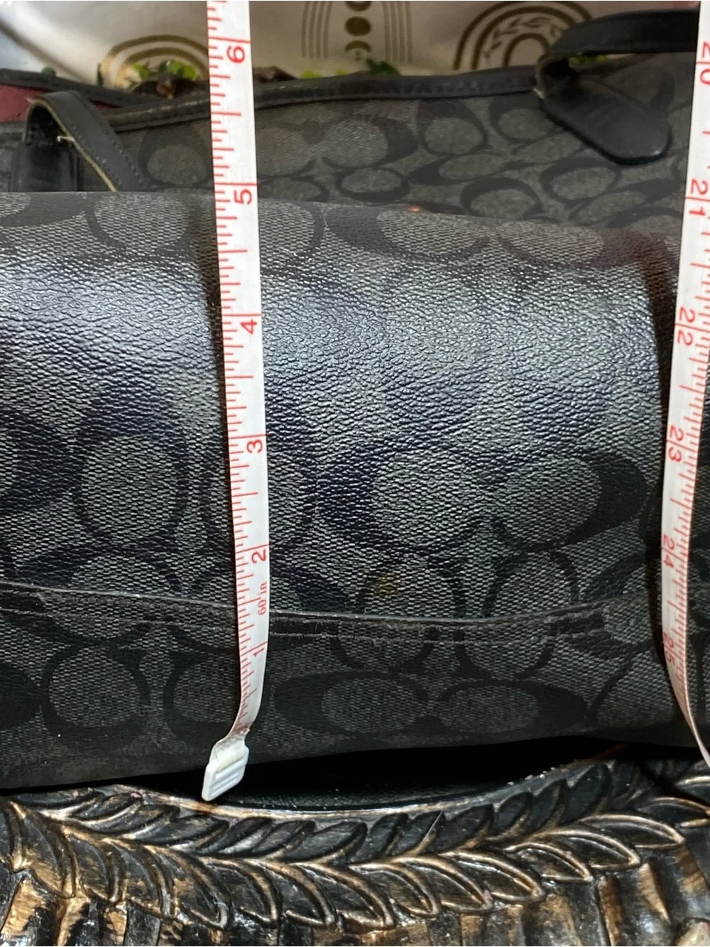 Coach Black Signature Canvas Tote with Subtle Logo